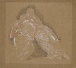 1904P42 Female - Drapery Study of Two Seated Figures