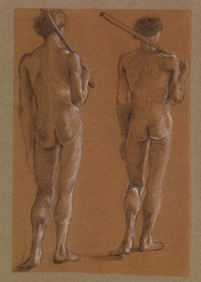 1904P73 St George Series - Male Nude - Studies of two Soldiers for 'The Princess led to the Dragon'