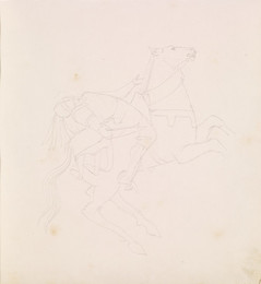 1952P6.107 Sketch of wounded knight on horseback