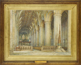 1919P15 Tewkesbury - Interior of the Abbey