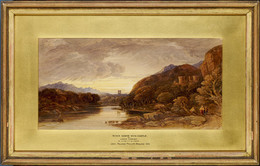1919P146 River Scene With Castle