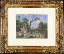 1990P106 Classical Landscape with Shepherds and Shepherdess