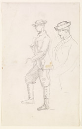 1906P573 Male - Two Sketches of a young Man dressed for Shooting