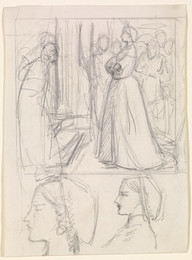 1906P576 Christina Rossetti's Maude Clare - Figure and Head Studies