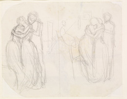 1906P593 Tennyson's Locksley Hall - Two sketches of Mother and Daughter embracing
