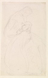 1906P598 Female - Sketch of Mother breastfeeding her Baby