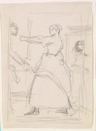 1906P600 Female - Study of a Woman in a threatening Attitude