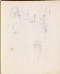1952P6.25 Sketch of details of French statues