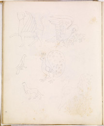 1952P6.39 Sketch of French heraldic creatures