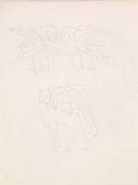 1952P6.42 Studies of French heraldic creatures