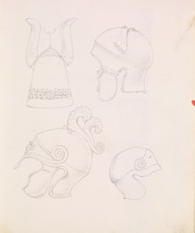 1952P6.76 Sketch of studies of helmets