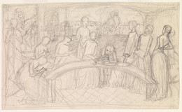 1906P633 Sketch for an Unrealised and Unidentified Subject of Women sewing