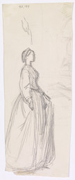 1906P661 Christina Rossetti's Maude Clare - Figure Sketch