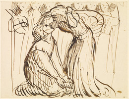 1904P280 The Meeting of Dante and Beatrice in Purgatory - Figure Sketch