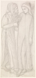 1904P296 Beatrice Meeting Dante at a Marriage Feast, Denies him her Salutation - Study for Dante and his Friend, Cavalcanti