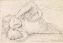 1904P298 Beata Beatrix - Female Figure Sketch