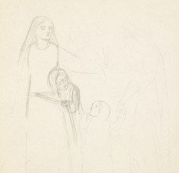 1904P331 Dante's Vision of Matilda Gathering Flowers - Compositional Sketch