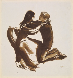 1904P359 Kneeling Man and a seated Girl