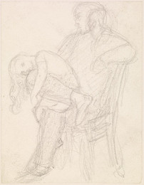 1904P393 Seated Man holding a Child on his Knee