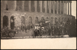 1995V632.372 Postcard - Birmingham Town Hall After Lloyd-George Meeting