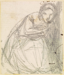 1904P443 Study of a Young Woman Crouching, as if Listening at a Door