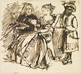 1904P463 Two Women in Eighteenth-Century Costume and a Black Servant