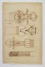 1974M3.183 Wilkinson Tracing, Design for three curtain rod finials