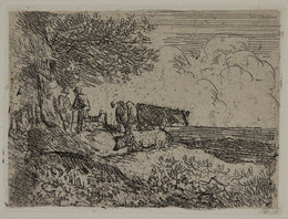1979P46.23 Untitled landscape with two cows and two figures