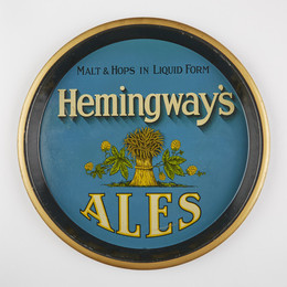 1995D00015.00003 Metal Bar Tray - 'Hemingways Ales'