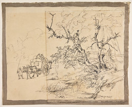 1906P304 Study of Trees, With Cart and Figures, Aston Park