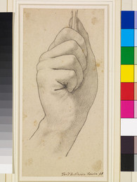 1906P748 Chaucer at the Court of Edward III - Study of Clasped Right Hand for one of the Poets