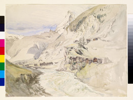 1916P12 An Alpine Valley, the Matterhorn in the Distance