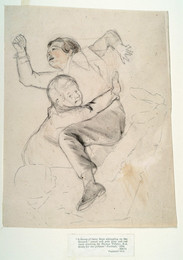 1914P250 Study of Three Boys Struggling on the Ground