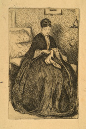1905P265 Portrait of Mrs Heseltine Knitting