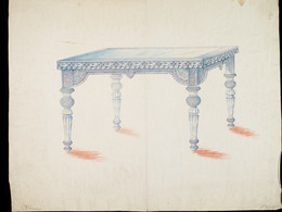1977M12.231.1 Drawing of a Cut Glass Table