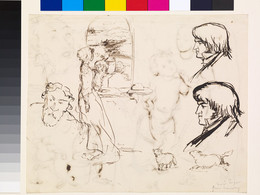 1906P602 Sketches of Effie Ruskin and Sir James Simpson