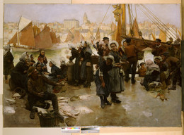 1891P73 The Departure Of The Fishing Fleet, Boulogne